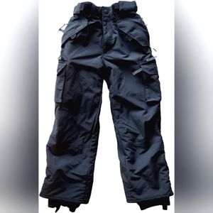 EUC TE408 EAS Boardwear Turbine Black Youth Water Resistant Snow Pants - Small
